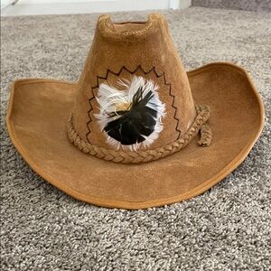 Tan Henschel Cowboy Hat with Feather Accent